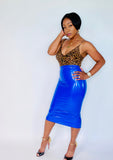 Mrs. Carter Blue Latex Skirt